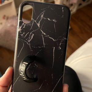IPhone XR Black Marble Loopy Phone Case